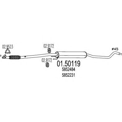 MTS 0150119 -  Средний глушитель выхлопных газов