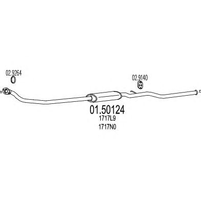 MTS 0150124 -  Средний глушитель выхлопных газов