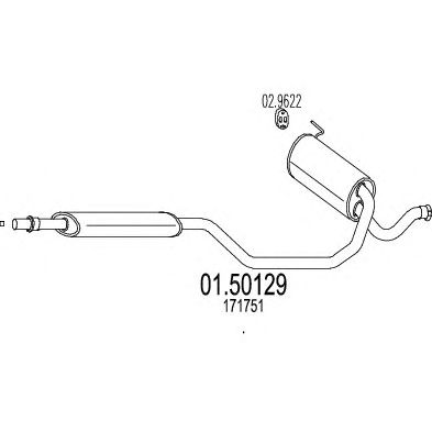 MTS 0150129 -  Средний глушитель выхлопных газов