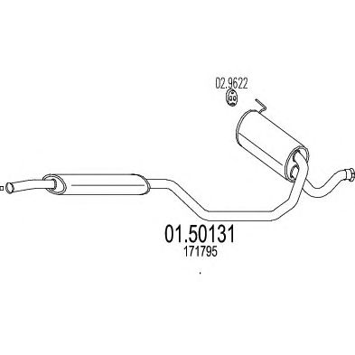 MTS 0150131 -  Средний глушитель выхлопных газов