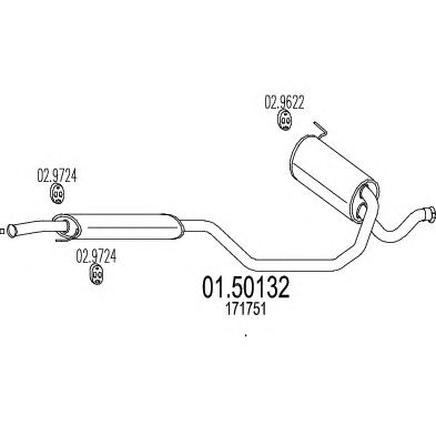 MTS 0150132 -  Средний глушитель выхлопных газов