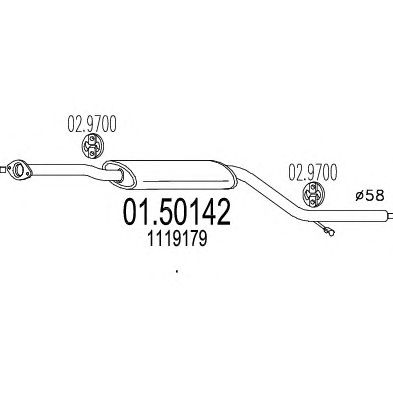 MTS 0150142 -  Глушитель выхлопных газов конечный