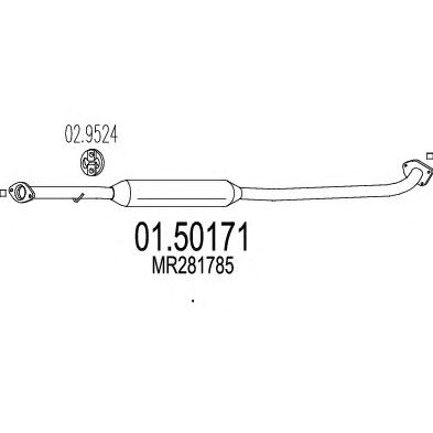 MTS 0150171 -  Средний глушитель выхлопных газов