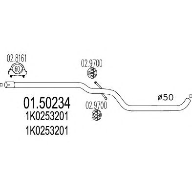MTS 0150234 -  Средний глушитель выхлопных газов