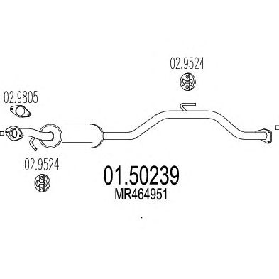 MTS 0150239 -  Средний глушитель выхлопных газов