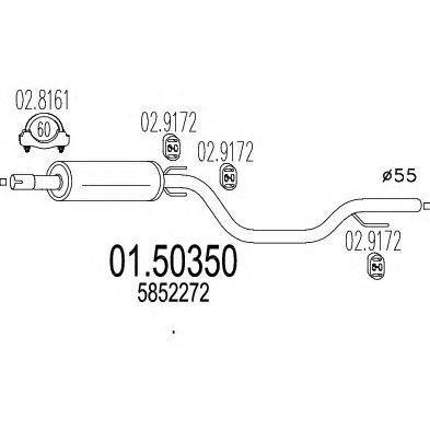 MTS 0150350 -  Средний глушитель выхлопных газов