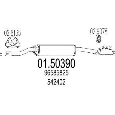 MTS 0150390 -  Средний глушитель выхлопных газов