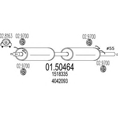 MTS 0150464 -  Средний глушитель выхлопных газов
