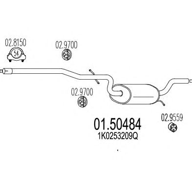 MTS 0150484 -  Средний глушитель выхлопных газов