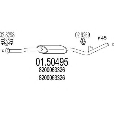 MTS 0150495 -  Средний глушитель выхлопных газов