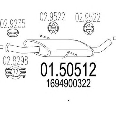 MTS 0150512 -  Средний глушитель выхлопных газов
