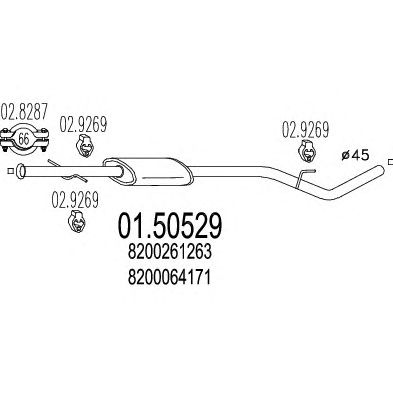 MTS 0150529 -  Средний глушитель выхлопных газов
