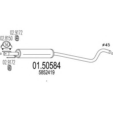 MTS 0150584 -  Средний глушитель выхлопных газов
