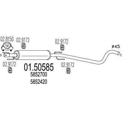 MTS 0150585 -  Средний глушитель выхлопных газов