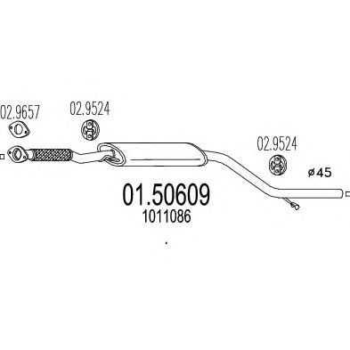 MTS 0150609 -  Средний глушитель выхлопных газов