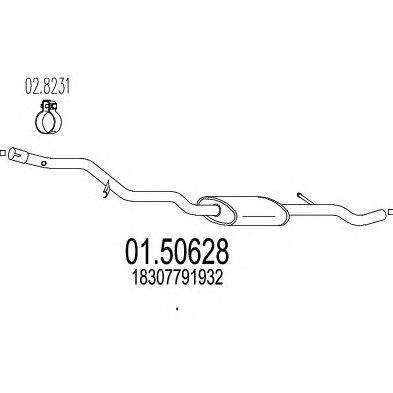 MTS 0150628 -  Средний глушитель выхлопных газов