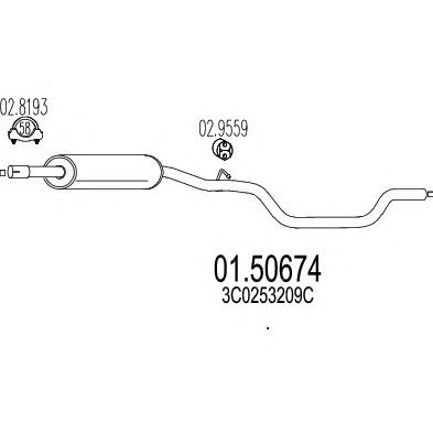 MTS 0150674 -  Средний глушитель выхлопных газов