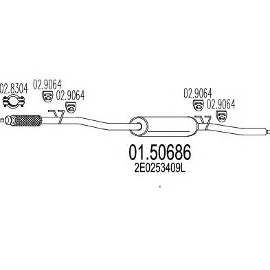 MTS 0150686 -  Средний глушитель выхлопных газов