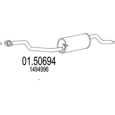 MTS 0150694 -  Средний глушитель выхлопных газов