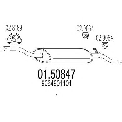 MTS 0150847 -  Средний глушитель выхлопных газов