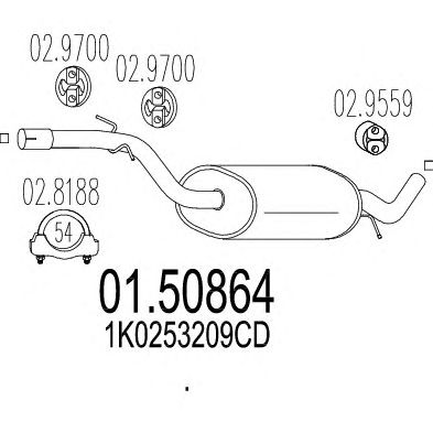 MTS 0150864 -  Средний глушитель выхлопных газов