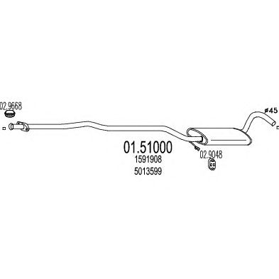 MTS 0151000 -  Средний глушитель выхлопных газов