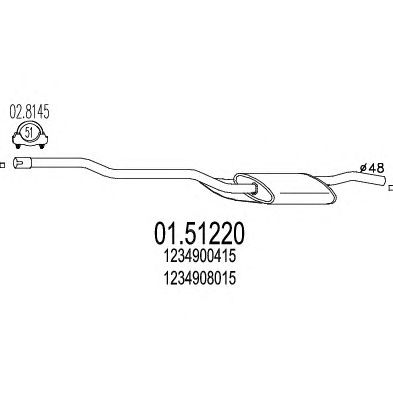 MTS 0151220 -  Средний глушитель выхлопных газов