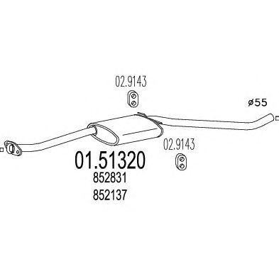 MTS 0151320 -  Средний глушитель выхлопных газов