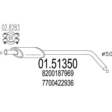 MTS 0151350 -  Средний глушитель выхлопных газов