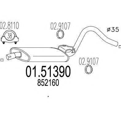 MTS 0151390 -  Средний глушитель выхлопных газов