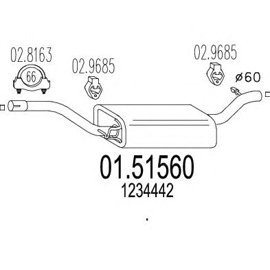 MTS 0151560 -  Средний глушитель выхлопных газов