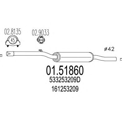 MTS 0151860 -  Средний глушитель выхлопных газов