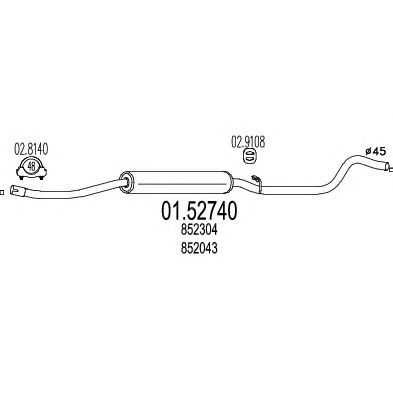 MTS 0152740 -  Средний глушитель выхлопных газов