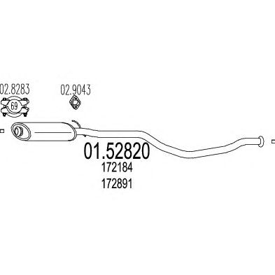 MTS 0152820 -  Средний глушитель выхлопных газов