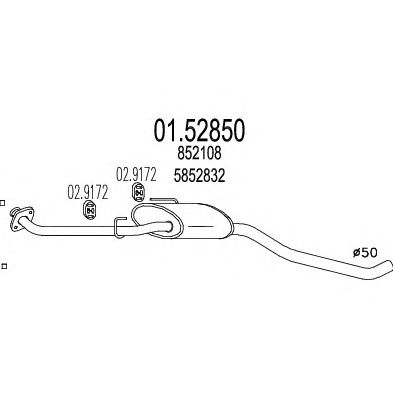 MTS 0152850 -  Средний глушитель выхлопных газов
