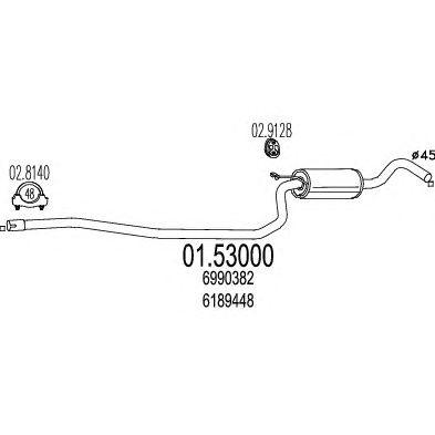 MTS 0153000 -  Средний глушитель выхлопных газов