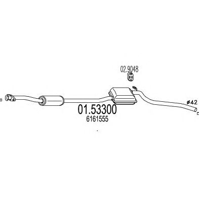 MTS 0153300 -  Средний глушитель выхлопных газов