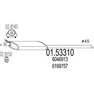 MTS 0153310 -  Средний глушитель выхлопных газов