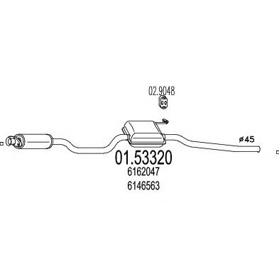 MTS 0153320 -  Средний глушитель выхлопных газов