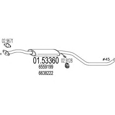 MTS 0153360 -  Средний глушитель выхлопных газов