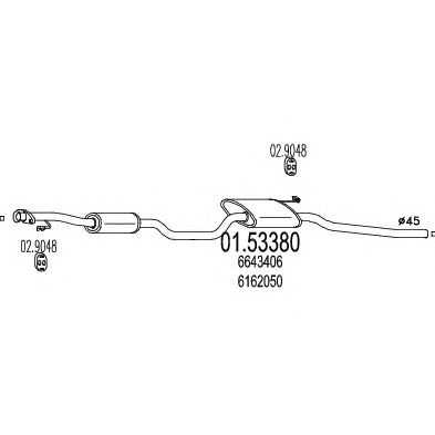MTS 0153380 -  Средний глушитель выхлопных газов