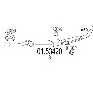 MTS 0153420 -  Средний глушитель выхлопных газов