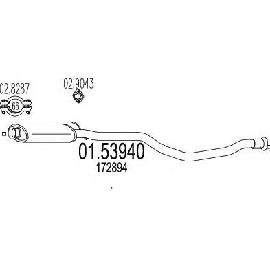 MTS 0153940 -  Средний глушитель выхлопных газов
