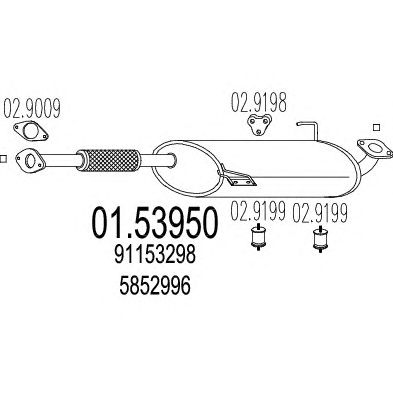 MTS 0153950 -  Средний глушитель выхлопных газов