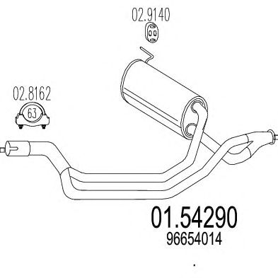 MTS 0154290 -  Средний глушитель выхлопных газов