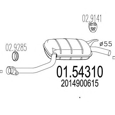 MTS 0154310 -  Средний глушитель выхлопных газов