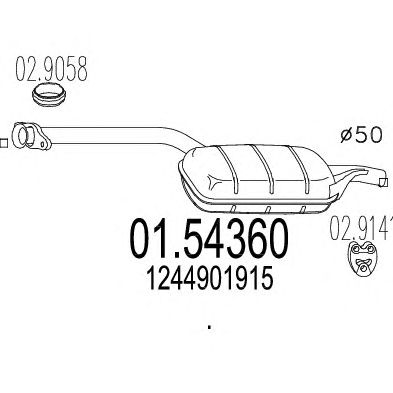 MTS 0154360 -  Средний глушитель выхлопных газов