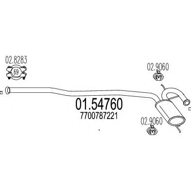 MTS 0154760 -  Средний глушитель выхлопных газов