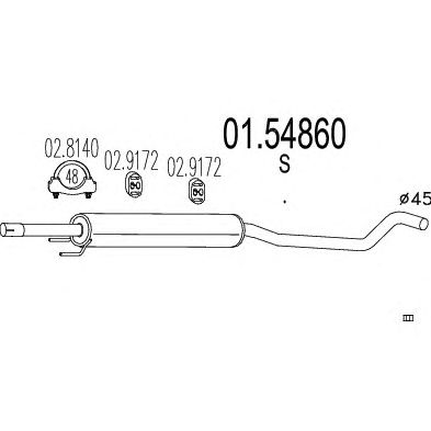 MTS 0154860 -  Средний глушитель выхлопных газов
