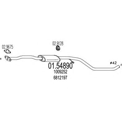 MTS 0154890 -  Средний глушитель выхлопных газов